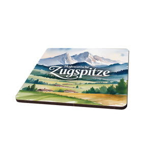 Oberbayern Zugspitze 6er Set Untersetzer aus Holz - Majestätische Zugspitze