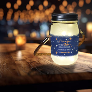 Freunde sind wie Sterne Nachthimmel Solarlicht Solarlampe mit Illustration für den Garten