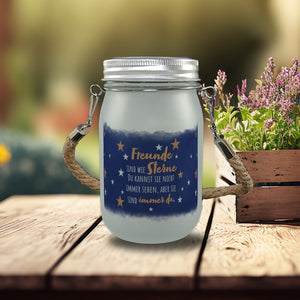 Freunde sind wie Sterne Nachthimmel Solarlicht Solarlampe mit Illustration für den Garten