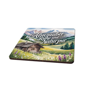 Oberbayern Alpenwiese 6er Set Untersetzer aus Holz - Almzauber
