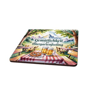 Oberbayern Biergarten 6er Set Untersetzer aus Holz - Gemütlichkeit pur