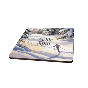 Oberbayern Langläufer 6er Set Untersetzer aus Holz - Stille Spur