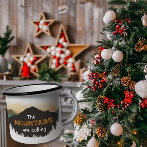 Berglandschaft The Mountains are calling Emaille Tasse