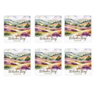Lüneburger Heide Wilseder Berg 6er Set Untersetzer aus Holz - Natur pur