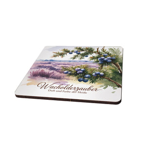 Lüneburger Heide Wacholder 6er Set Untersetzer aus Holz - Duft und Farbe der Heide
