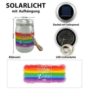Schön, dass es Dich gibt Solarlicht mit Regenbogen