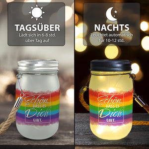 Schön, dass es Dich gibt Solarlicht mit Regenbogen