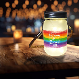 Schön, dass es Dich gibt Solarlicht mit Regenbogen