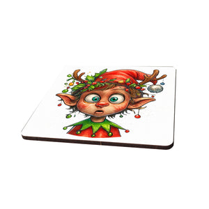 Cartoon Weihnachtsfiguren 6er Set Untersetzer aus Holz Rentier