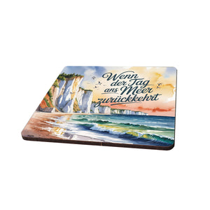 Ostsee Steilküste Rügen 6er Set Untersetzer aus Holz - Tag ans Meer zurückkehrt