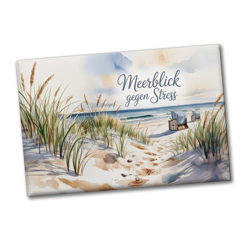 Ostsee Strandkorb Souvenir Magnet - Meerblick gegen Stress