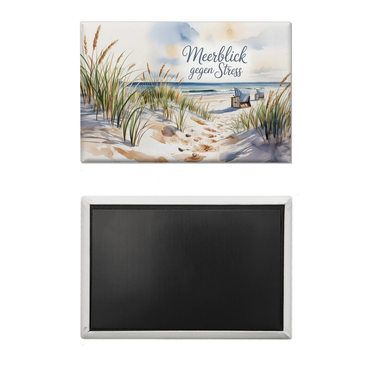 Ostsee Strandkorb Souvenir Magnet - Meerblick gegen Stress