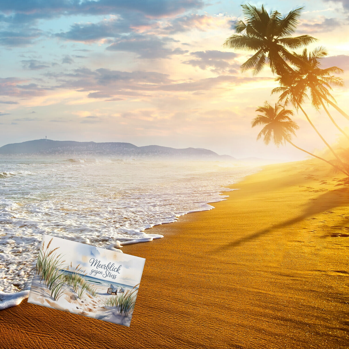Ostsee Strandkorb Souvenir Magnet - Meerblick gegen Stress