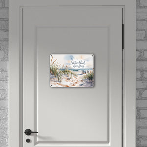 Ostsee Strandkorb Metallschild in 15x20 cm - Meerblick gegen Stress