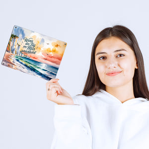 Ostsee Steilküste Rügen Metallschild in 15x20 cm - Tag ans Meer zurückkehrt