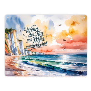 Ostsee Steilküste Rügen Metallschild in 15x20 cm - Tag ans Meer zurückkehrt