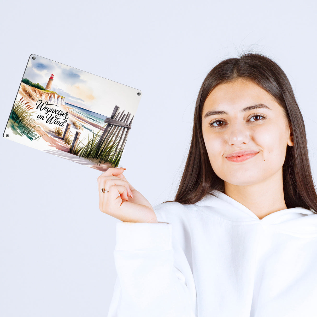 Ostsee Kap Arkona Leuchtturm Metallschild in 15x20 cm - Wegweiser im Wind