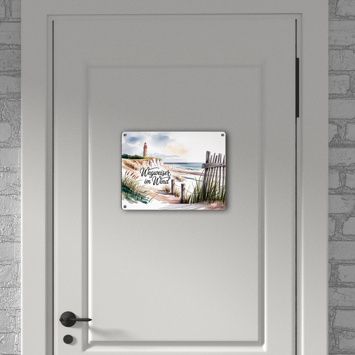 Ostsee Kap Arkona Leuchtturm Metallschild in 15x20 cm - Wegweiser im Wind