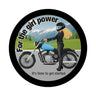 Bikerin Magnet rund mit Spruch: Time to unleash girl power.