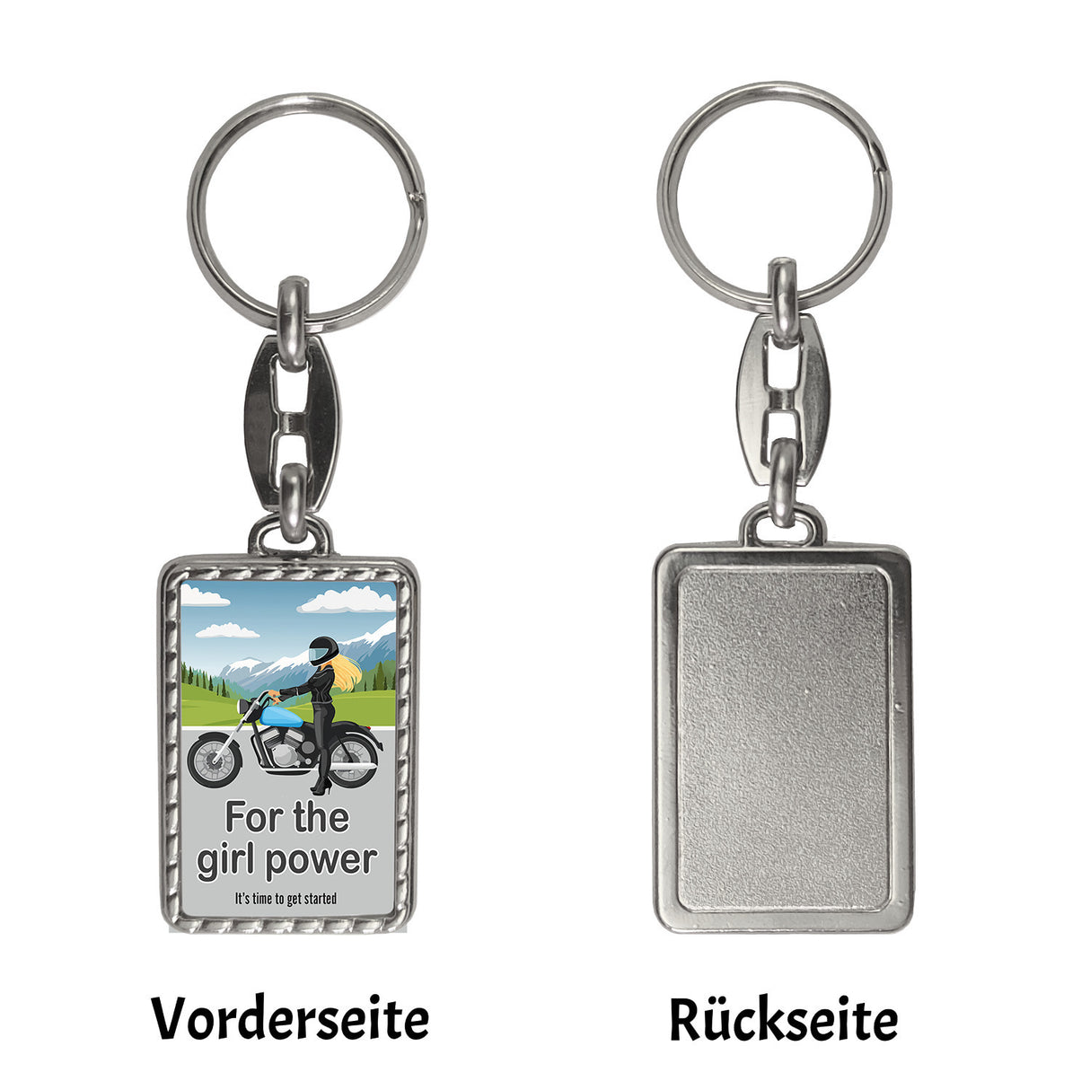 Bikerin Schlüsselanhänger mit Spruch