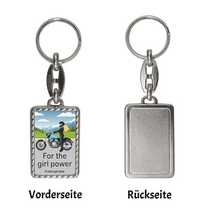 Bikerin Schlüsselanhänger mit Spruch