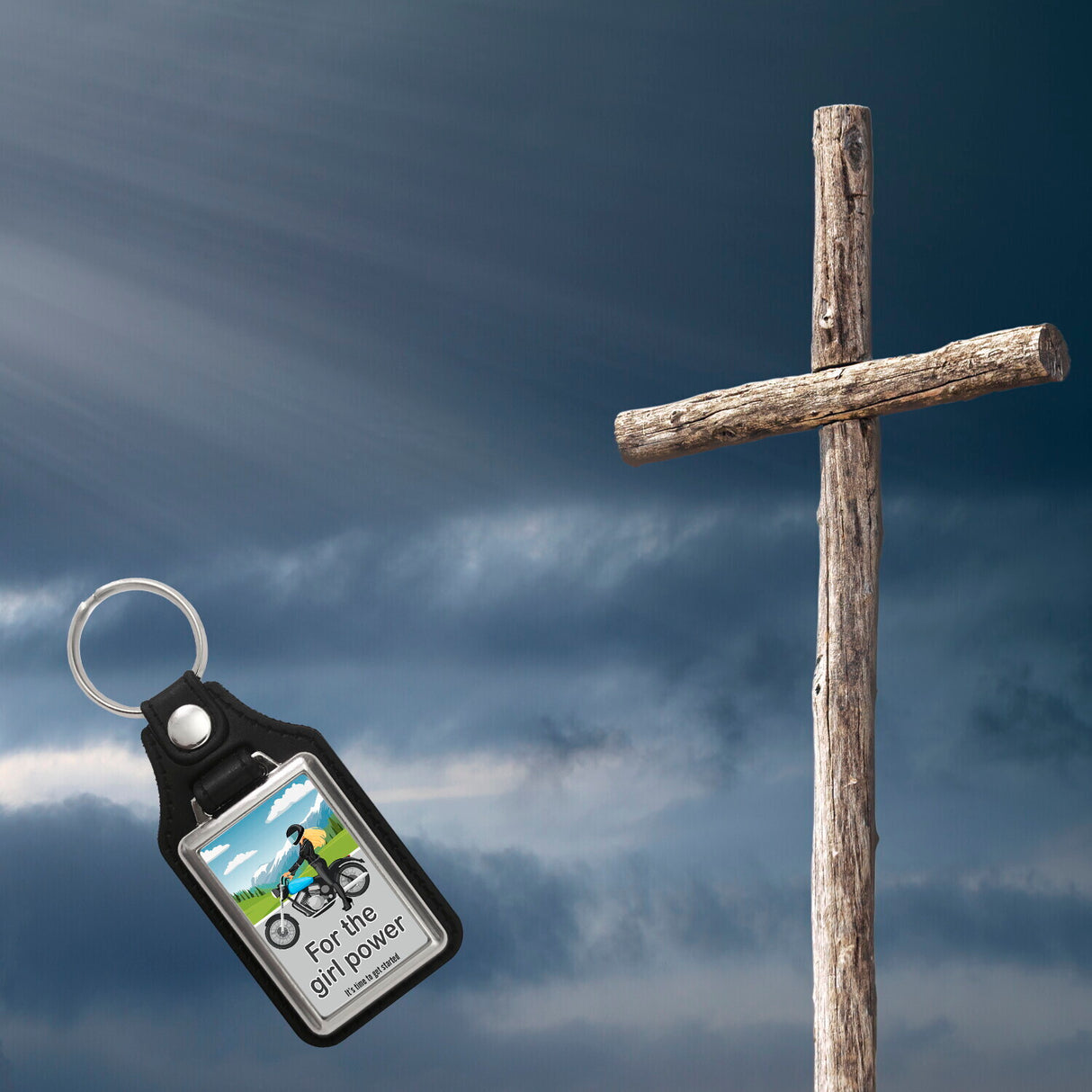 Bikerin Schlüsselanhänger mit Spruch