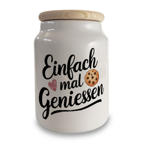 Einfach mal Geniessen Keksdose Schokoladenkeks und Herz
