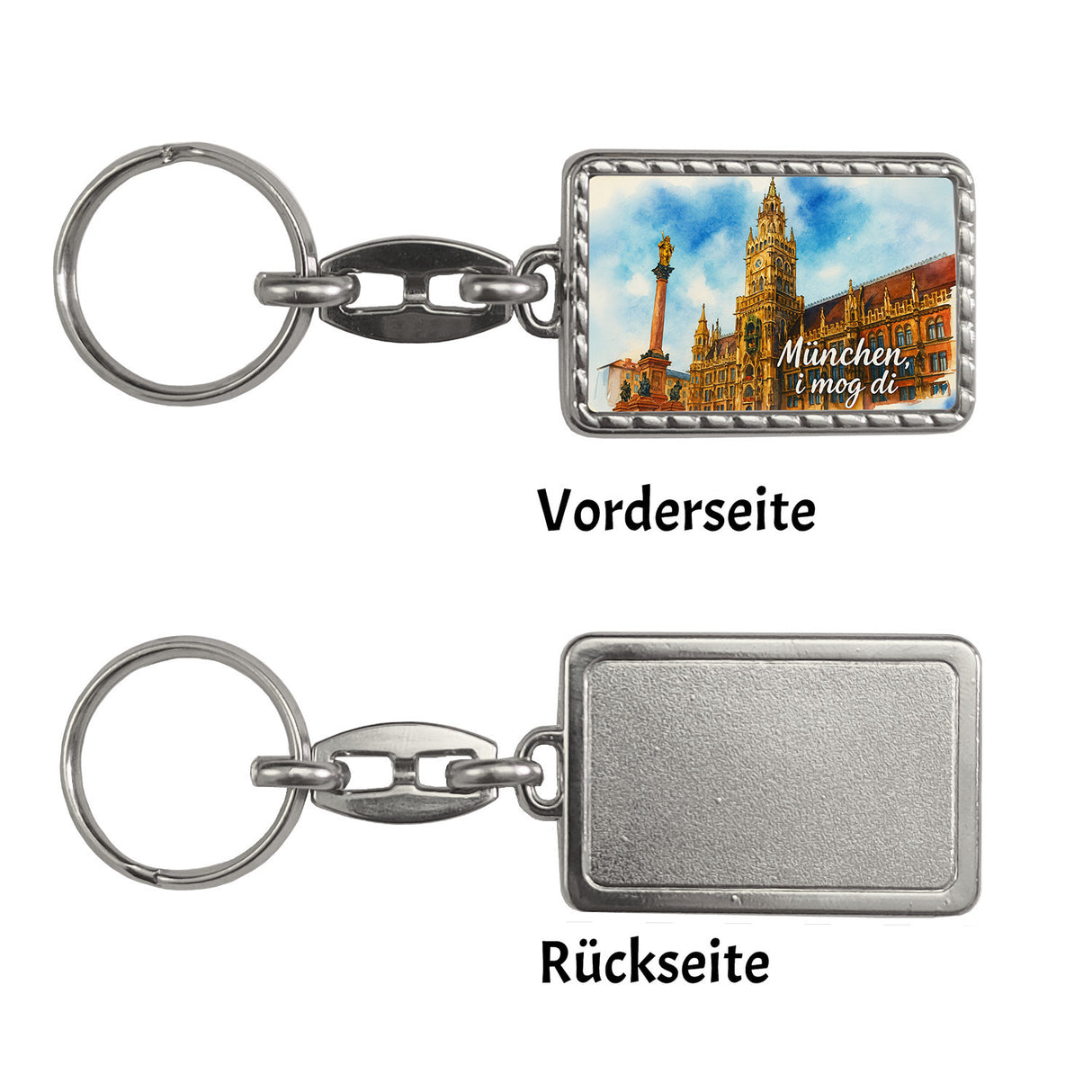 München Aquarellgemälde Schlüsselanhänger i mog di