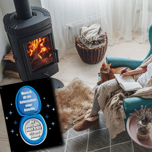 Klobrille Metallschild in 15x20 cm mit Spruch: Sei gelassen wie eine Klobrille