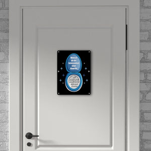 Klobrille Metallschild in 15x20 cm mit Spruch: Sei gelassen wie eine Klobrille