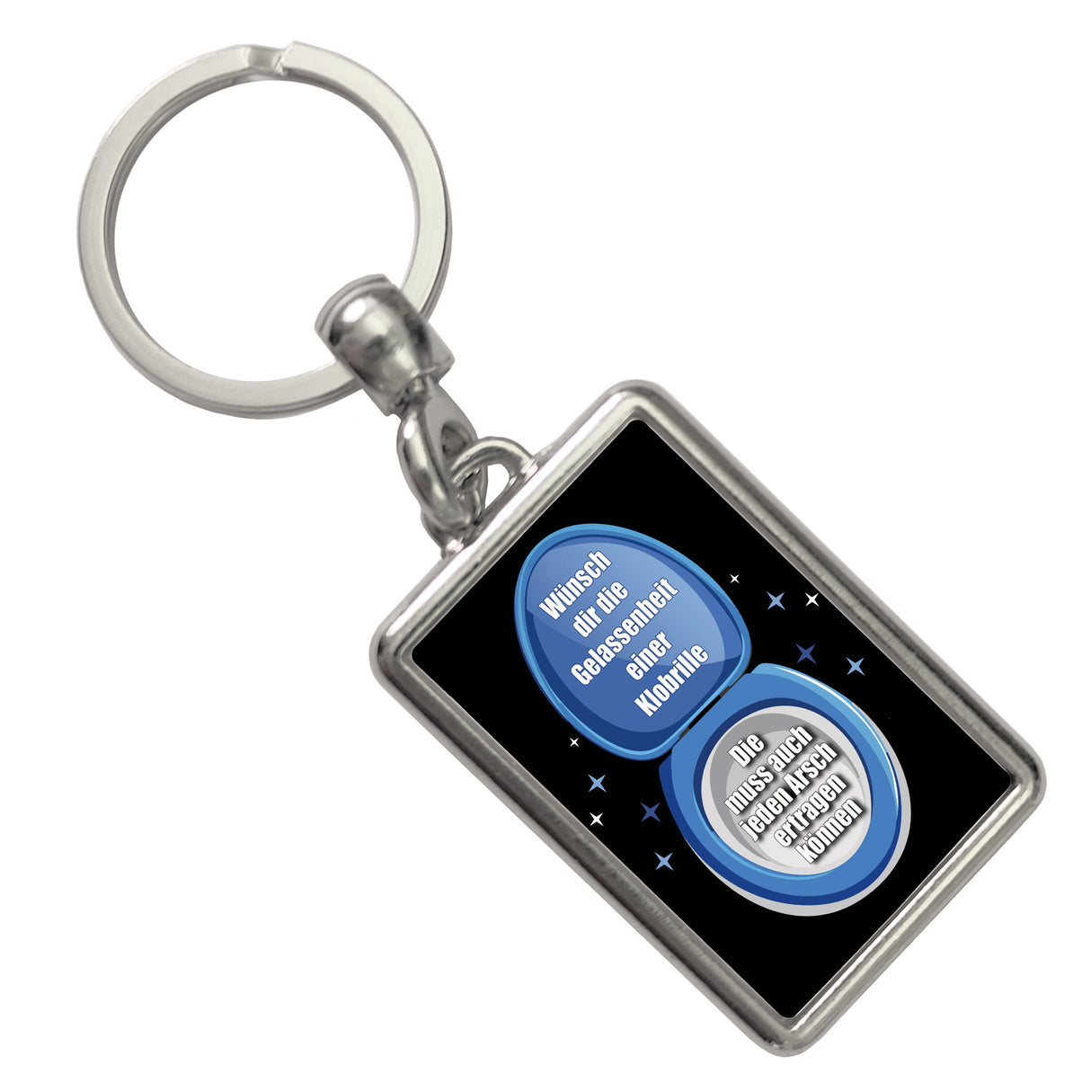 Klobrille Schlüsselanhänger mit Spruch: Gelassenheit einer Klobrille wünschen