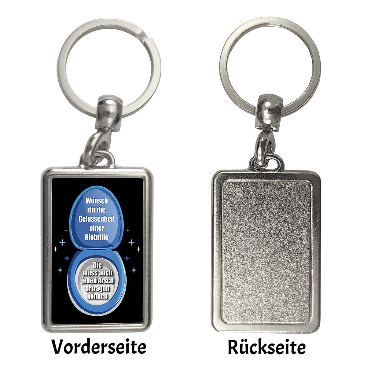 Klobrille Schlüsselanhänger mit Spruch: Gelassenheit einer Klobrille wünschen