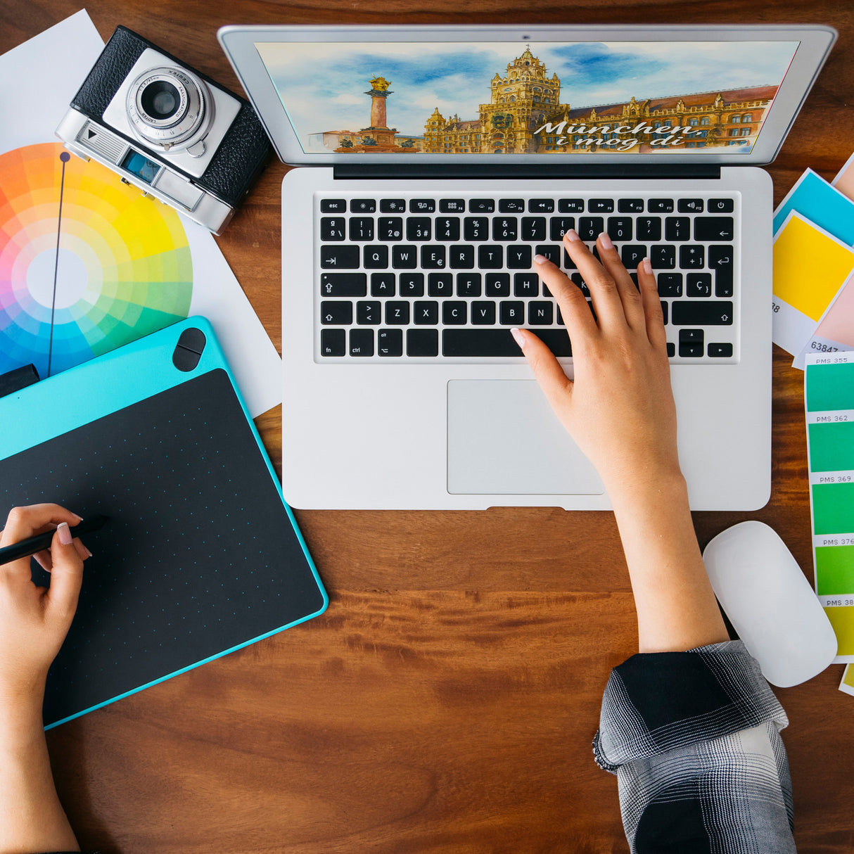 München Aquarellgemälde Souvenir Souvenir Magnet i mog di