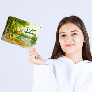 Münchner Frauenkirche Da bin i da hoam Metallschild in 15x20 cm