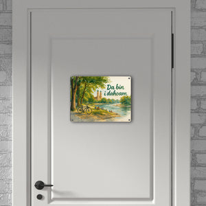 Münchner Frauenkirche Da bin i da hoam Metallschild in 15x20 cm