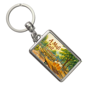 A Maß Zeit is immer! Biergarten Szene Schlüsselanhänger