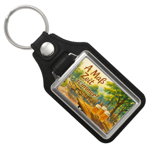 A Maß Zeit is immer! Biergarten Szene Schlüsselanhänger