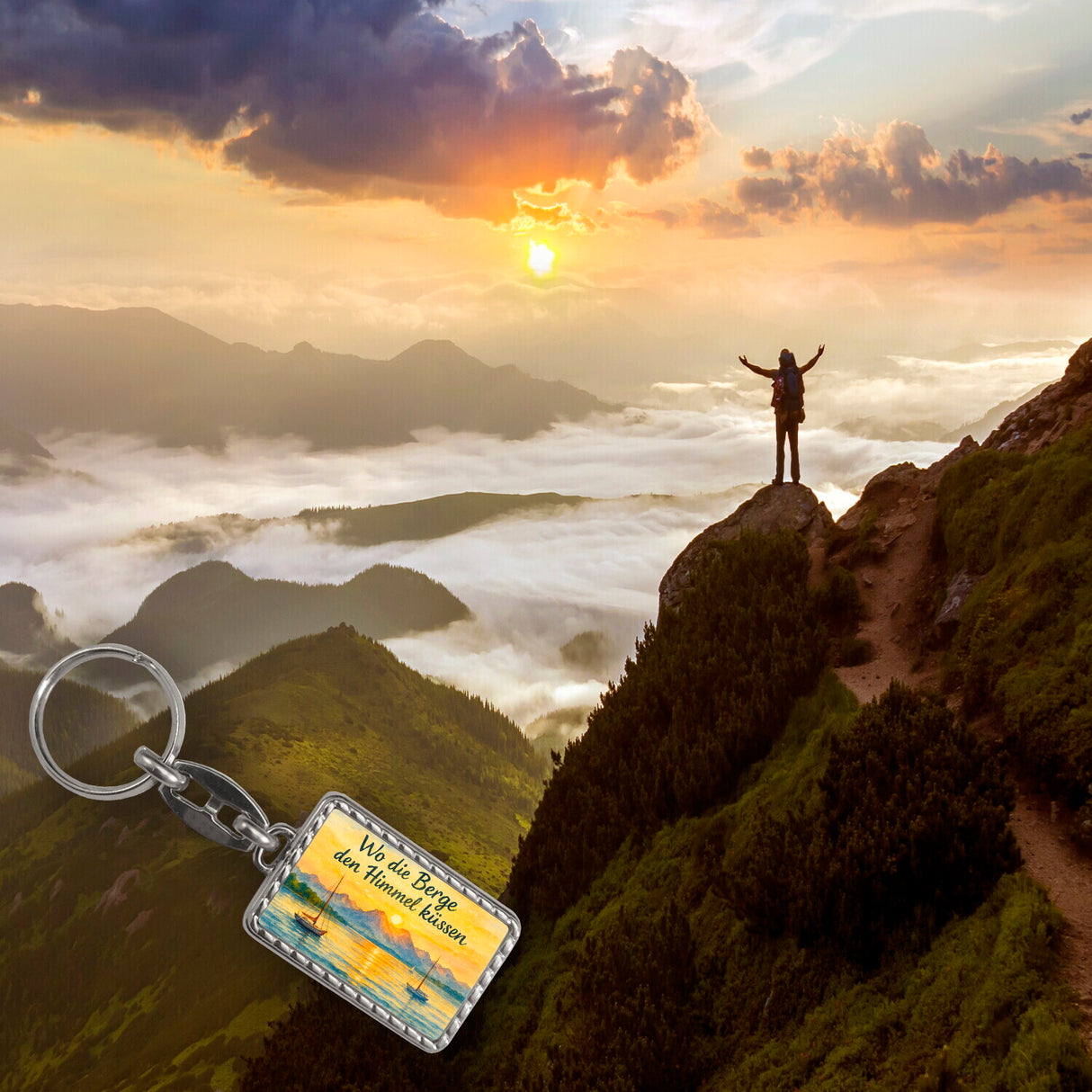 Alpenblick Starnberger See Wo die Berge den Himmel küssen Schlüsselanhänger