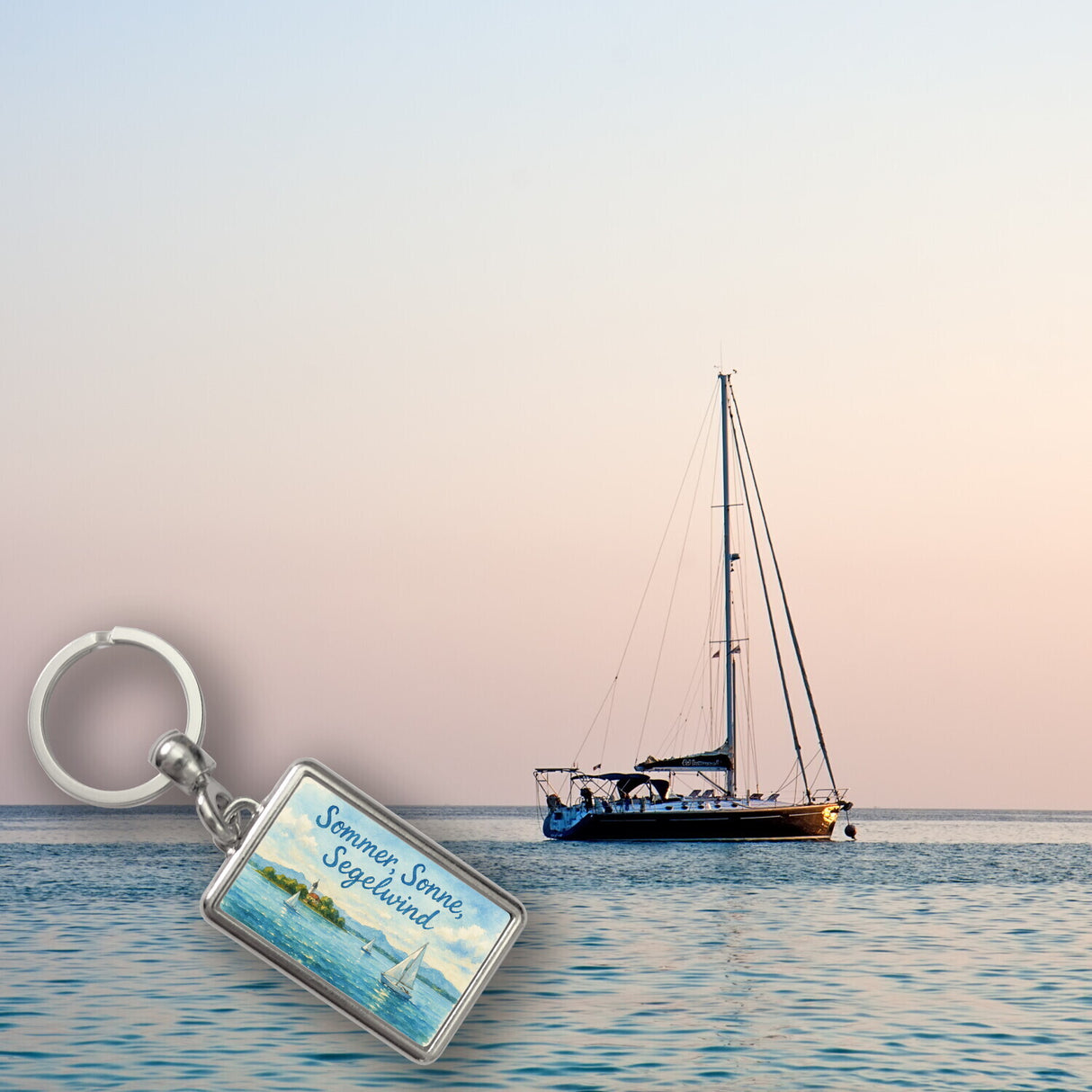 Chiemsee Sommer, Sonne, Segelwind Schlüsselanhänger Souvenir