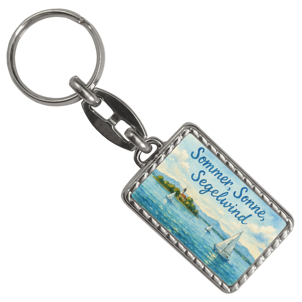 Chiemsee Sommer, Sonne, Segelwind Schlüsselanhänger Souvenir