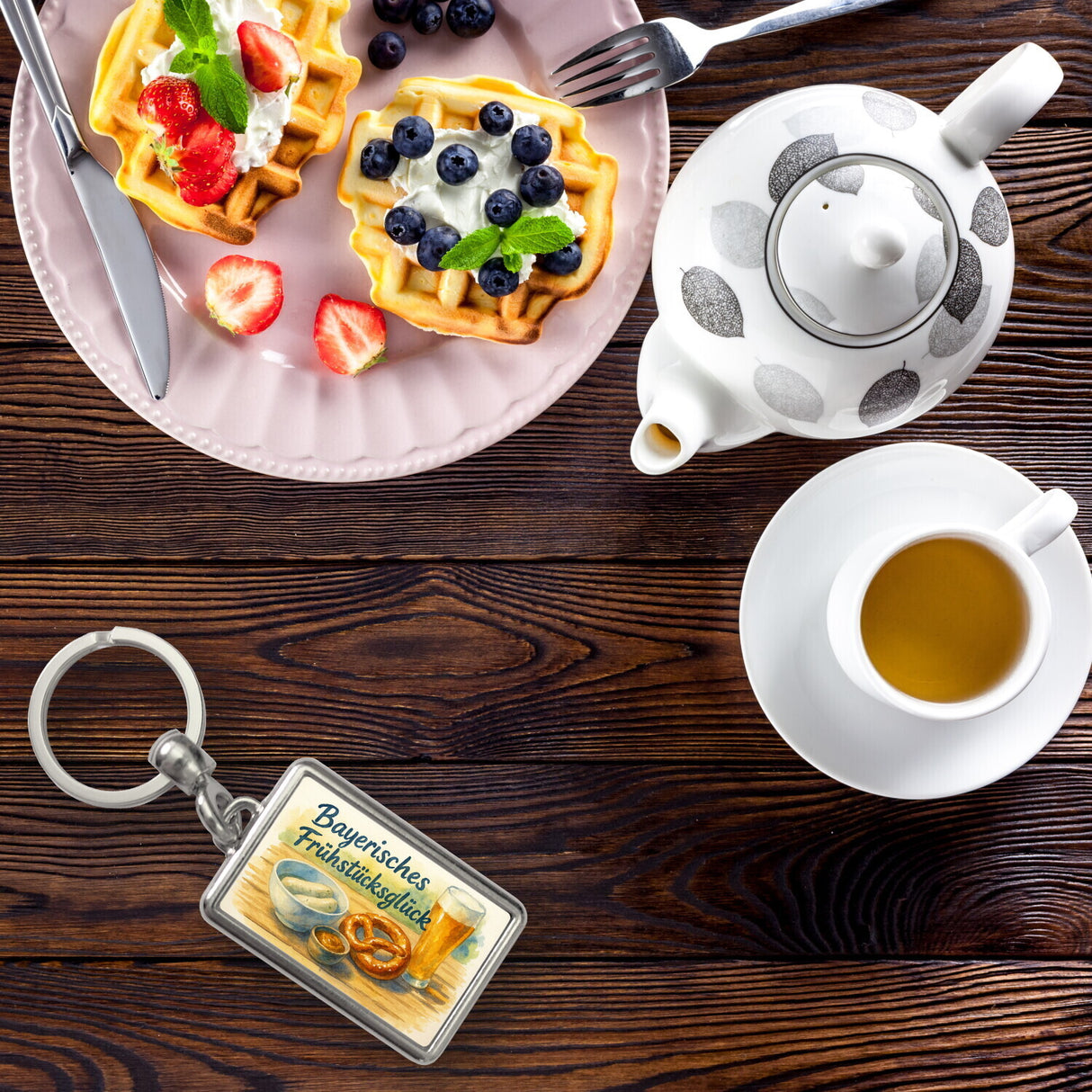 Bayerisches Frühstück Frühstücksglück Schlüsselanhänger