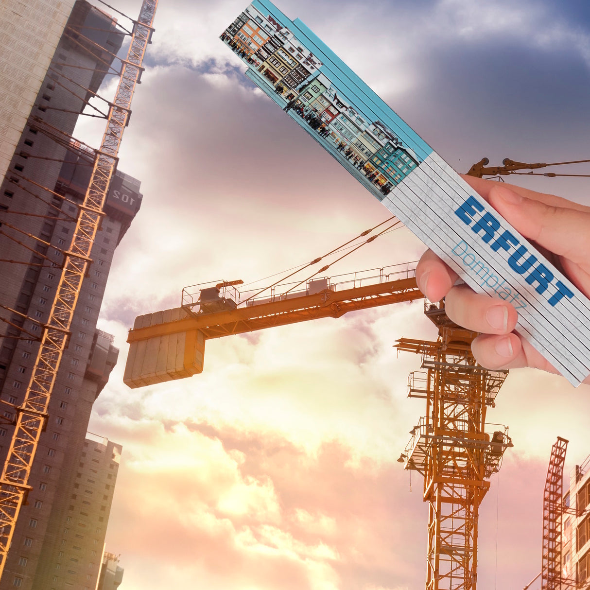 streetline Erfurt Domplatz Meterstab aus Holz