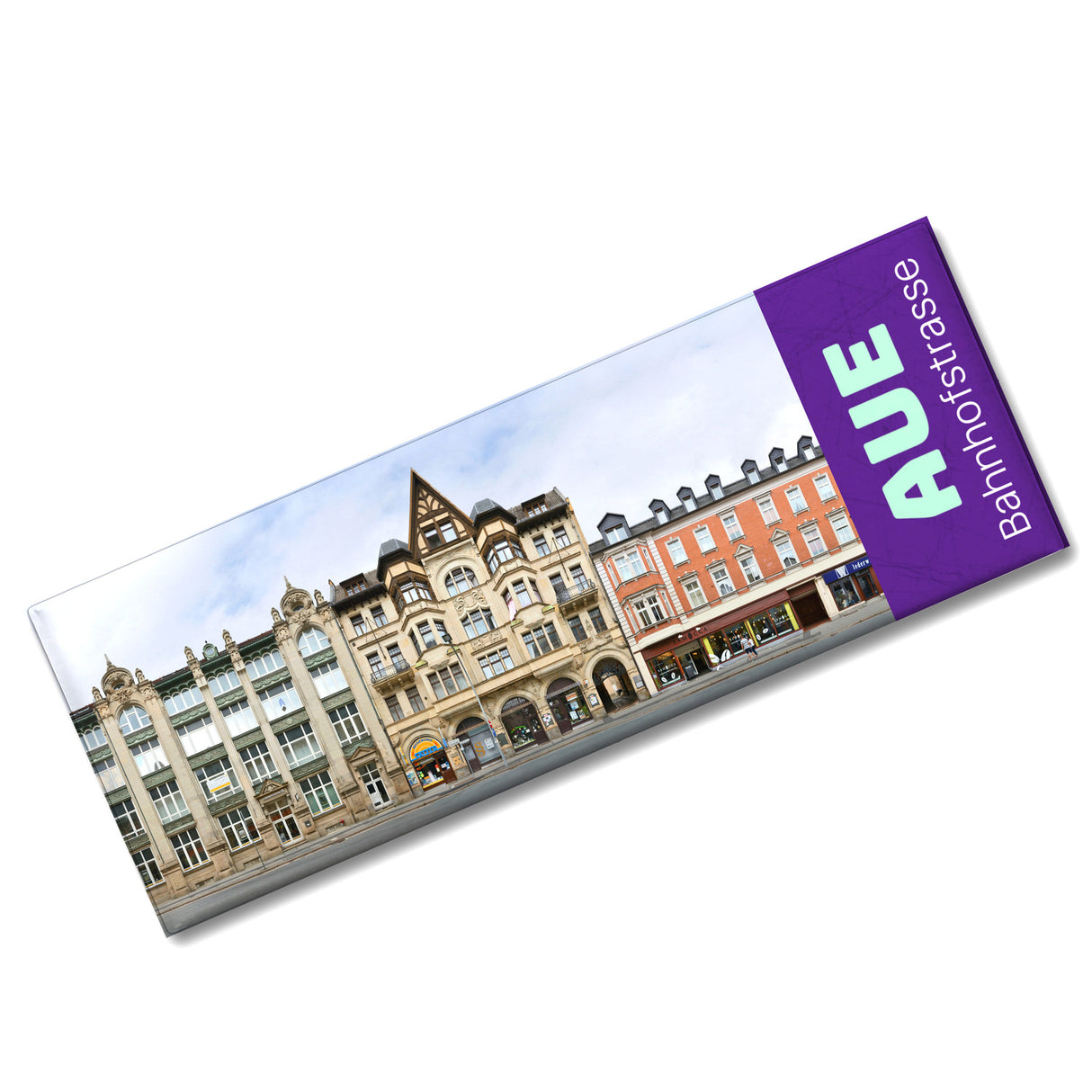 streetline Aue Bahnhofstrasse Panorama Souvenir Magnet