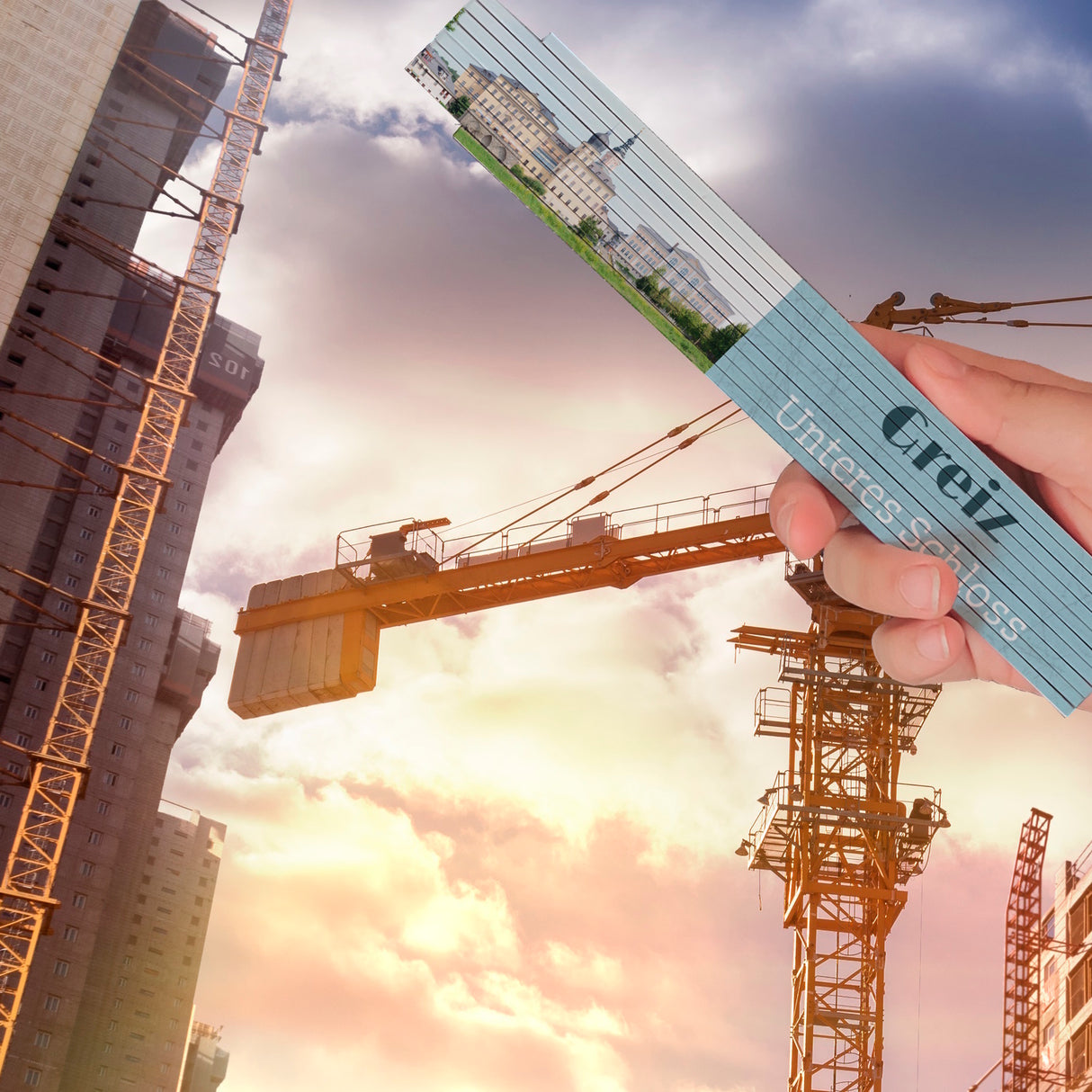 streetline Greiz Unteres Schloss Meterstab aus Holz