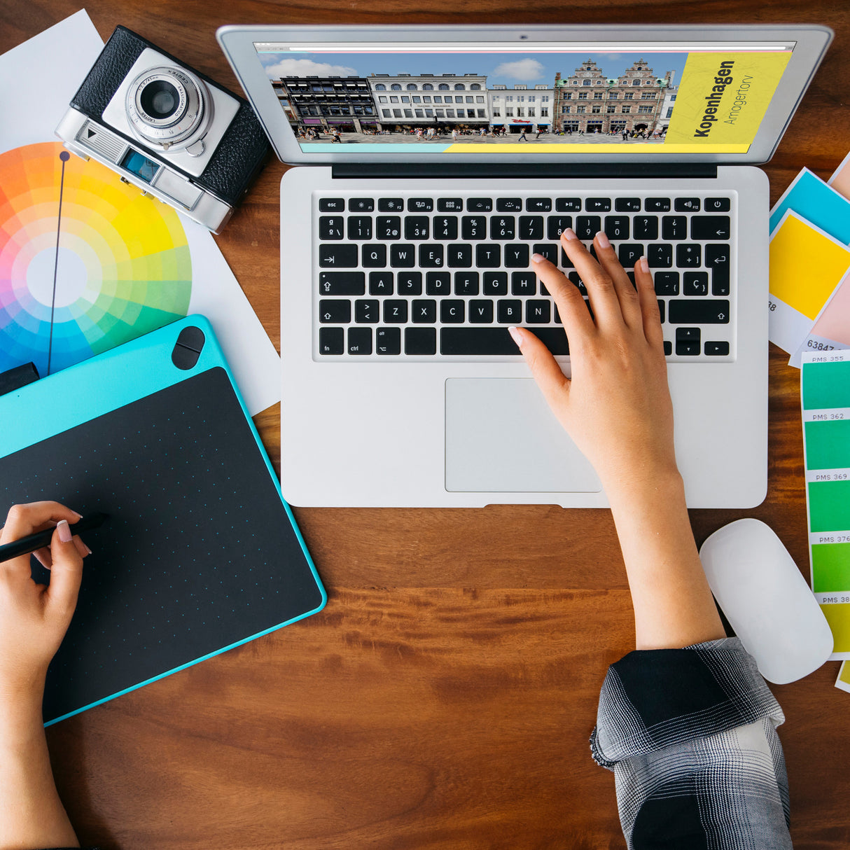 streetline Kopenhagen Amagertorv Panorama Souvenir Magnet