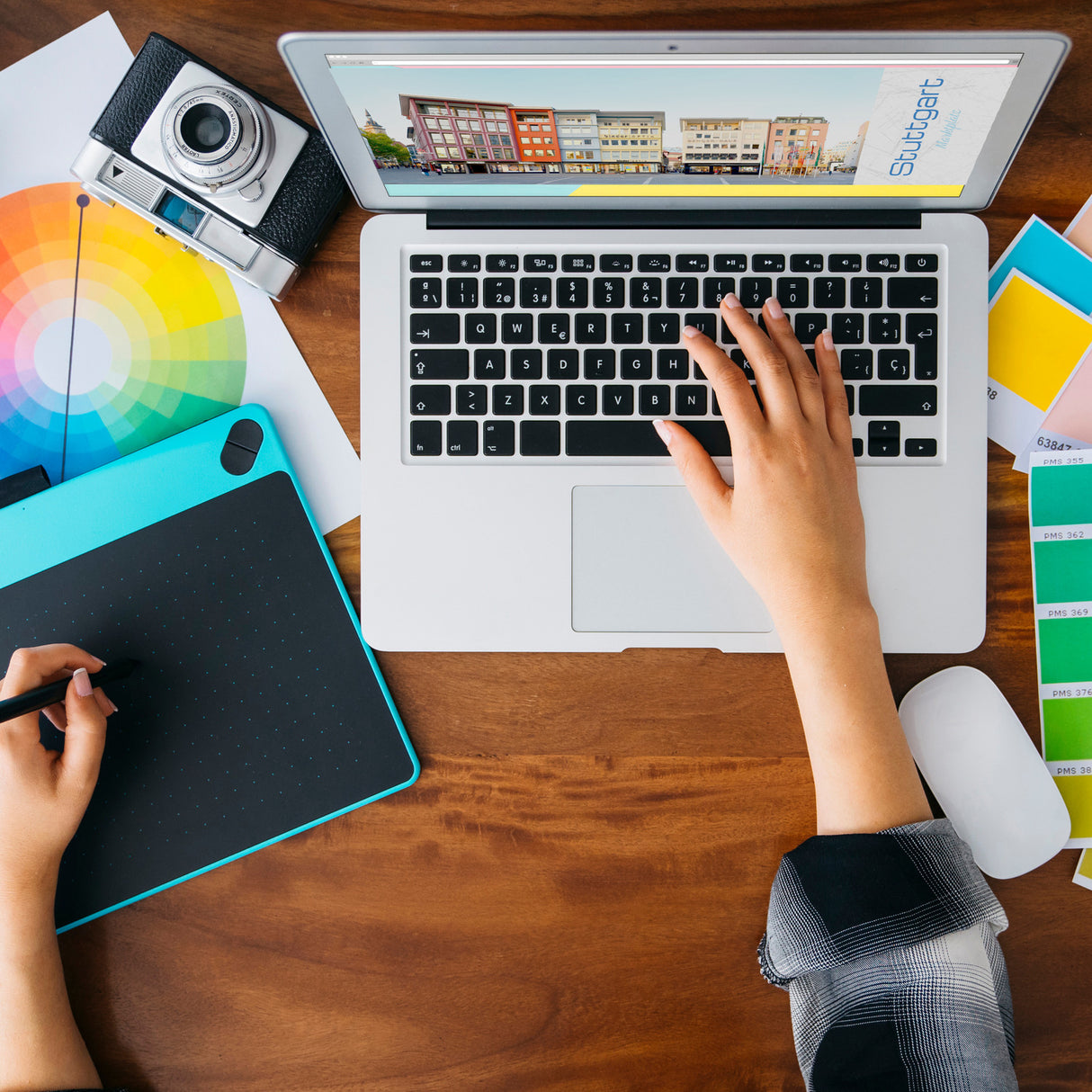 streetline Stuttgart Marktplatz Panorama Souvenir Magnet