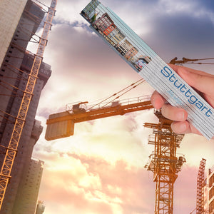 streetline Stuttgart Marktplatz Meterstab aus Holz