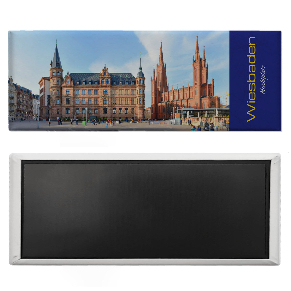 streetline Wiesbaden Marktplatz Panorama Souvenir Magnet