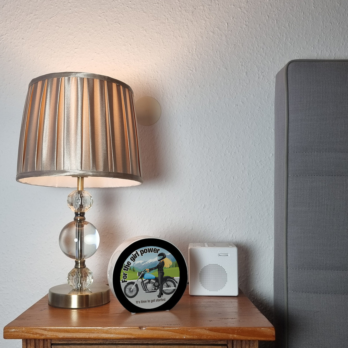 Bikerin Spardose mit Spruch: Time to unleash girl power