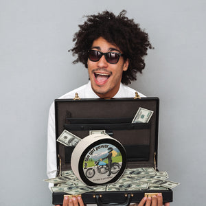 Bikerin Spardose mit Spruch: Time to unleash girl power